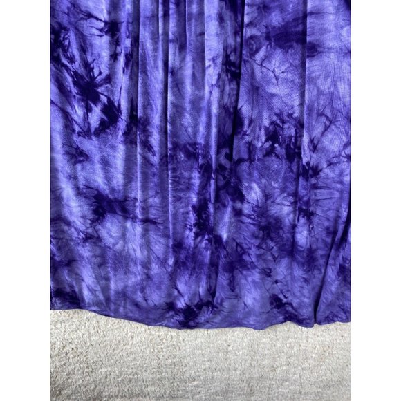 Essentials Woman Sz 1X Purple Tie Dye  Short Sleeve Round Neck Top - Picture 5 of 11